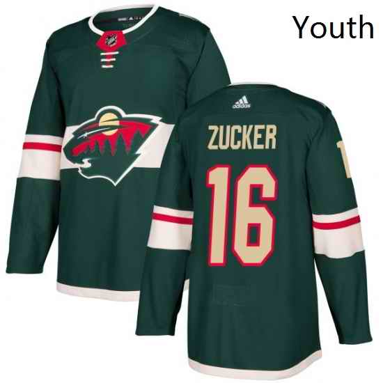Youth Adidas Minnesota Wild 16 Jason Zucker Premier Green Home NHL Jersey